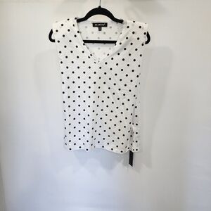 Blank NYC Black and White Polka Dot Sleeveless Top Revolve NWT